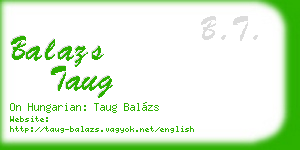 balazs taug business card